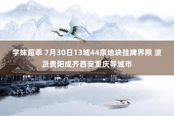 学妹超乖 7月30日13城44宗地块挂牌界限 波及贵阳成齐西安重庆等城市