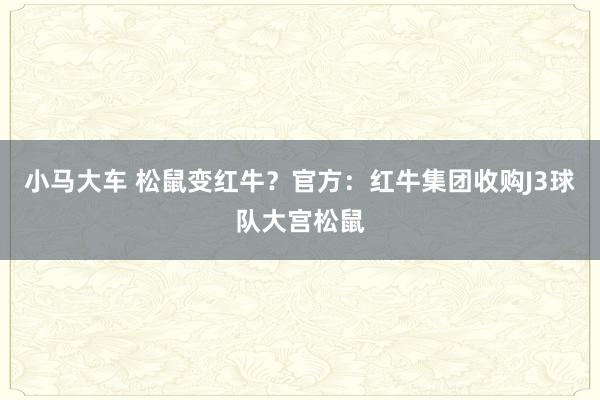 小马大车 松鼠变红牛？官方：红牛集团收购J3球队大宫松鼠