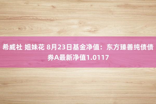 希威社 姐妹花 8月23日基金净值：东方臻善纯债债券A最新净值1.0117